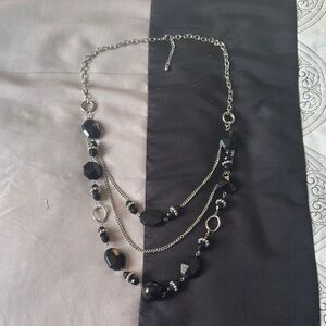 Chic Black Beaded Necklace